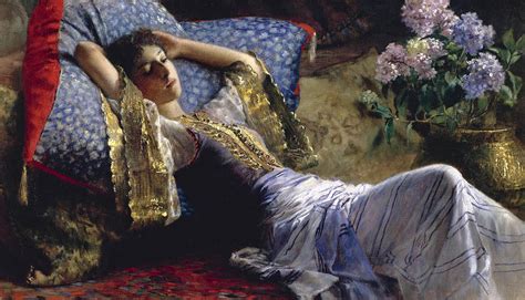 Reclining Odalisque 1868 1921 Painting By Ferdinand Max Bredt