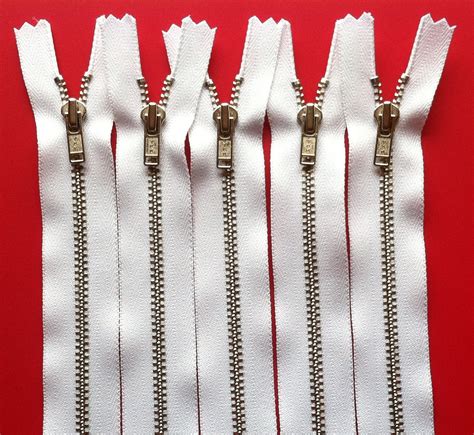 Metal Zippers 7 Inch Closed Bottom Ykk Nickel Teeth Zips 5 Pieces