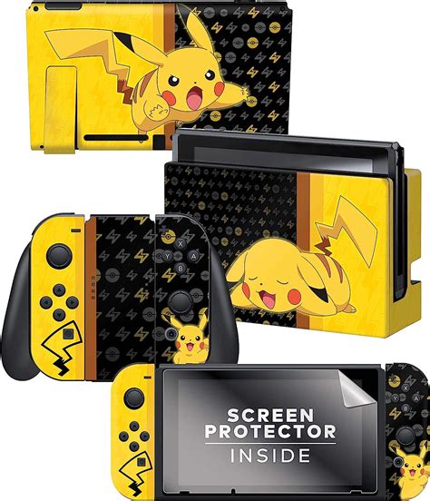 Controller Gear Nintendo Switch Skin And Screen Protector Set Pokemon Pikachu Set