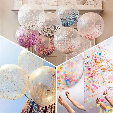 5pcsset Party Colorful Confetti Latex Sequin Latex Balloon Wedding