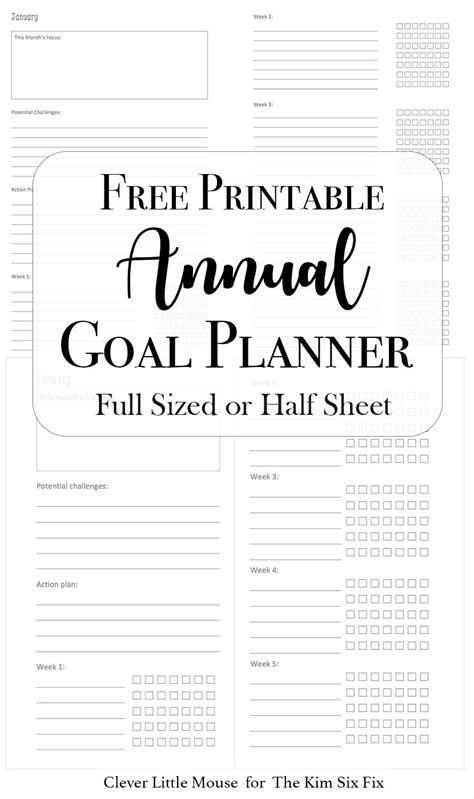 Free Printable Annual Goal Setting Worksheets What A Great Way To Plan