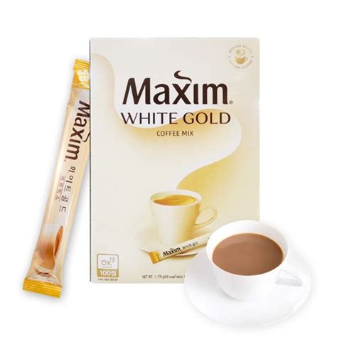 Maxim Mocha White Gold Coffee Korean Instant Coffee Mix 10 Sticks0