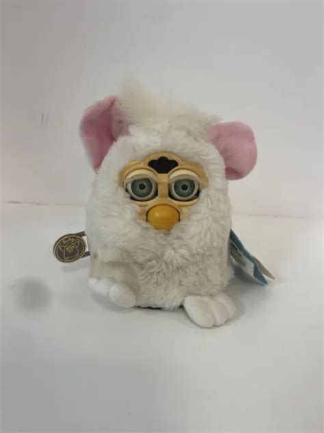 Furby Buddies Plush White Stuffed Animal Blue Eyes Vintage 1999 Toy