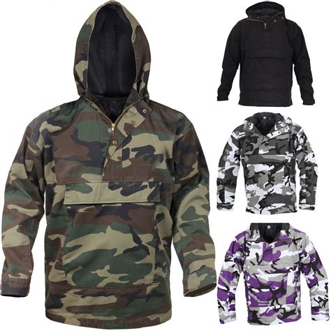 camo anorak hoodie military parka outdoor army tactical sweatshirt multi pocket activewear