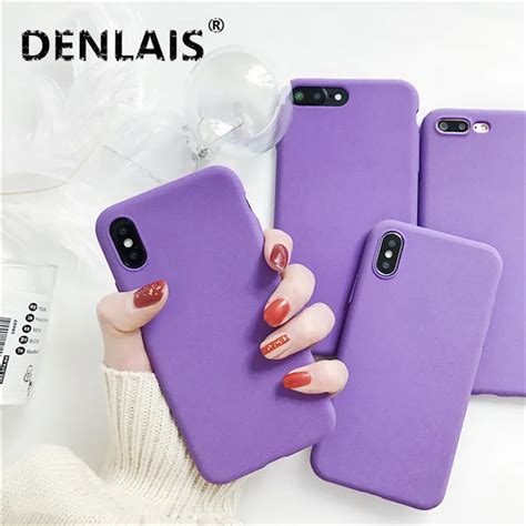 Fashion Elegant Purple Color Full Protect Cover Frosted Slim Silicon