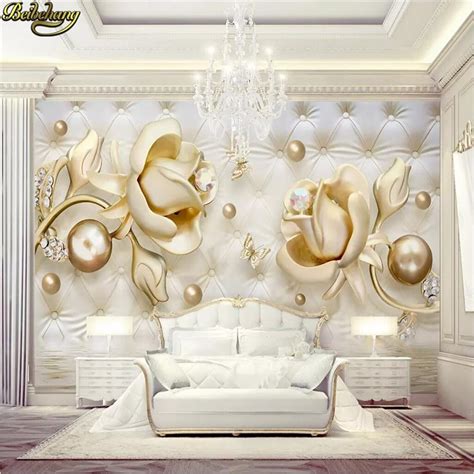 Beibehang Custom Rose Butterfly Mural Wallpaper Large Wall Paper