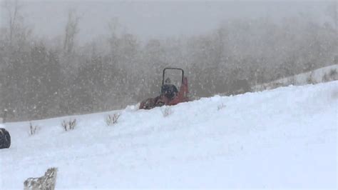 Plowing Deep Snow With Compact Kubota Tractor Youtube