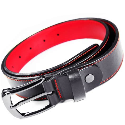 Ccw Leather Belt Thick Red Black Everyday Carry Iwb Fashionable Belt