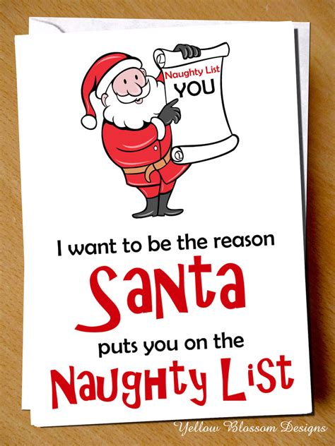 santa s naughty list ~ alternative funny christmas card yellowblossomdesignsltd