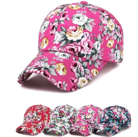 New Arrival Women 2 Designs Flowers Print Cotton Sun Hat Casual Female Baseball Cap Baseball Cap