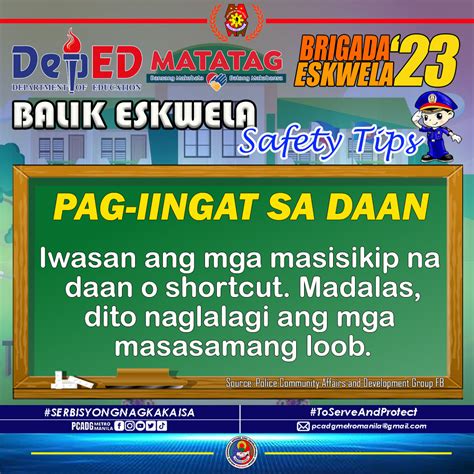 Balik Eskwela Safety Tips Parañaque City Police Station