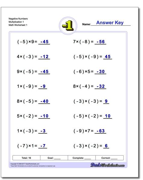 Adding And Subtracting Positive And Negative Numbers Worksheets Kuta