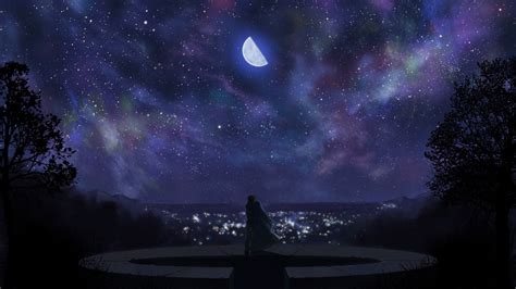 Wallpaper City Night Anime Galaxy Nature Sky