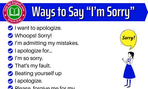 Different Ways To Say Sorry