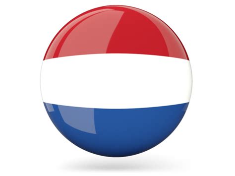 glossy round icon illustration of flag of netherlands