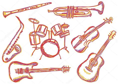 Music Instruments Doodles — Stock Vector © Kytalpa 19212469