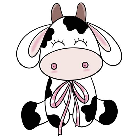 Free Cute Cow Cartoon Clipart PNG With Transparent Background