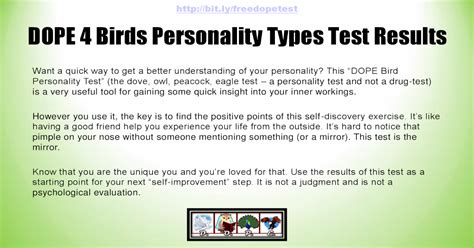 Dope 4 Bird Personality Types Test Results A Quiz By Richard N Stephenson