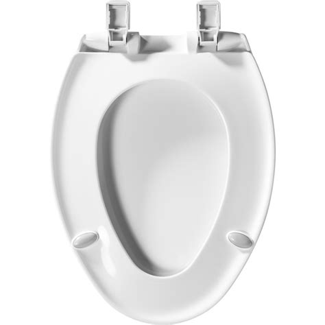 Mansfield Plastic White Elongated Soft Close Toilet Seat In The Toilet