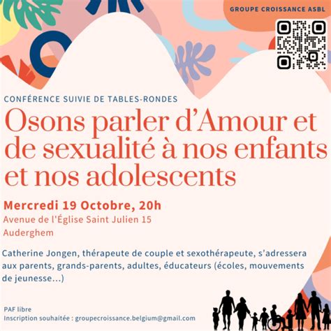 19 octobre osons parler d amour et de sexualité à nos enfants et nos adolescents