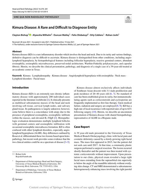 Kimura Disease A Rare And Difficult To Diagnose Entity