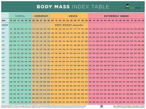 Bmi Poster Bmi Chart Poster Body Mass Index Poster 18 X 24 Poster