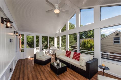 Kensington Md Cathedral Ceiling Screened Porch Contemporary Porch