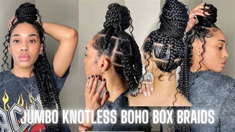 How To Do Knotless Boho Box Braids On Yourself Pearlthestylist