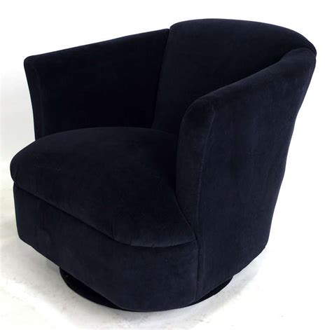 Shop with afterpay on eligible items. Pair of Navy Blue Velvet Swivel Club Chairs at 1stdibs