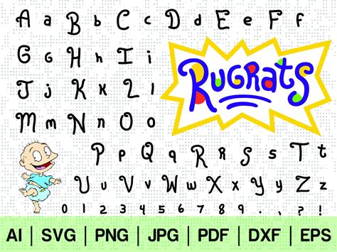 Rugrats Logo And Font Svg Rugrats Alphabet Svg Cut File Dxf Eps Vrogue