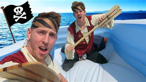 Pirate Ship Raft On A Lake Youtube