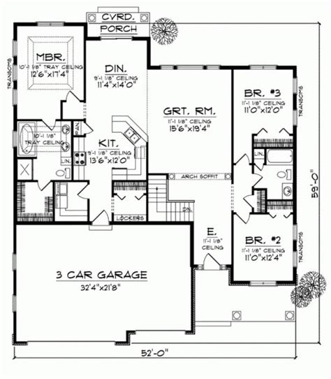 Bedroom Bungalow Floor Plans Garage Glif Home Plans Blueprints