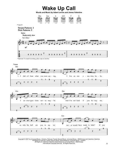 Wake Up Call By Maroon 5 Easy Guitar Tab Guitar Instructor