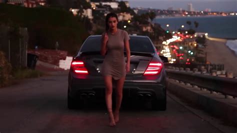 sexy girl in a mercedes benz c 63 amg youtube