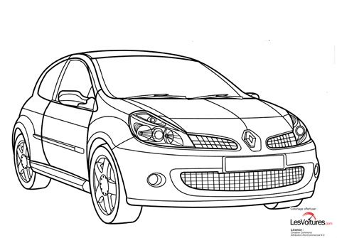Sur ce dessin, vous avez des voitures à colorier. Renault-Clio-Sport-coloriage-voiture | Les Voitures