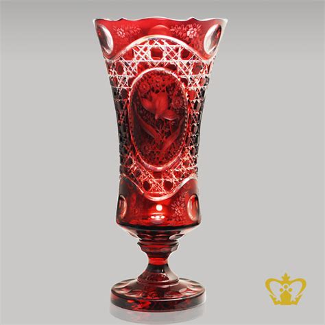 19 fabulous free flower crochet patterns. Buy Gorgeous long footed red crystal vase adorned with ...