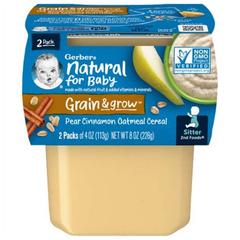 Gerber® 2nd Foods Pear Cinnamon With Oatmeal Cereal Stage 2 Baby Food