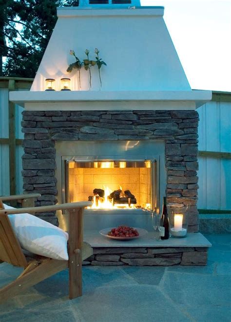 Great Outdor Fireplace Kits Design With Stone Mantel Ideas Also White