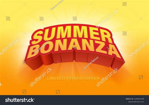 Summer Bonanza 3d Logo Units Markating Stock Vector (Royalty Free