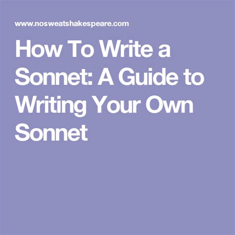 How To Write A Sonnet Sonnets Writing Poems About School