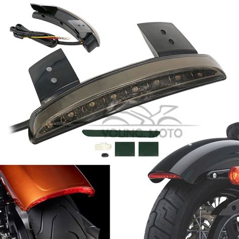 12v Chopper Motorcycle Rear Fender Edge Red 8 Leds Led Tail Light Brake