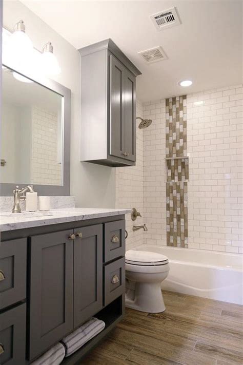 If your bathroom is in a modern design, then you can use this modern subway tile bathroom. Beautiful Bathrooms With Subway Tiles and Cabinet & 60 ...