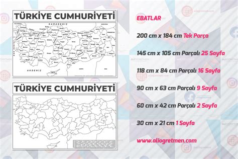 Çok Amaçlı Türkiye Haritaları Ali Öğretmen Materyal Tasarım