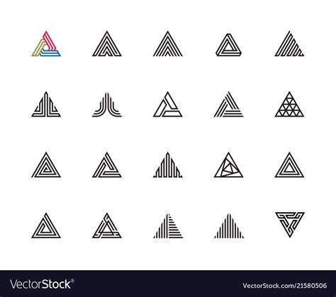 Triangle Icons Royalty Free Vector Image Vectorstock
