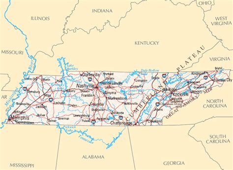 Map Of Tennessee With Rivers