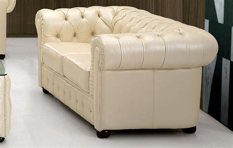 Ivory Genuine Italian Leather Sofa Set 3pcs Contemporary Esf 258 Buy