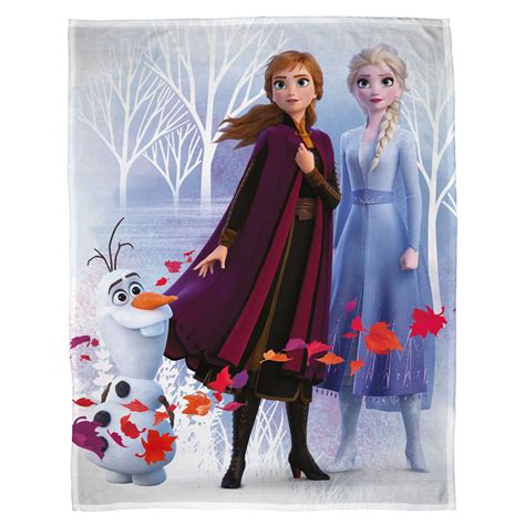 Disney Frozen 2 Leaves Fleece Blanket Elsa Anna Olaf Bedroom Ebay