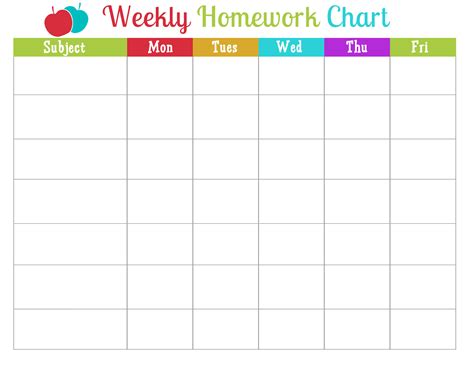 Free Homework Chart Printable Freebie Finding Mom