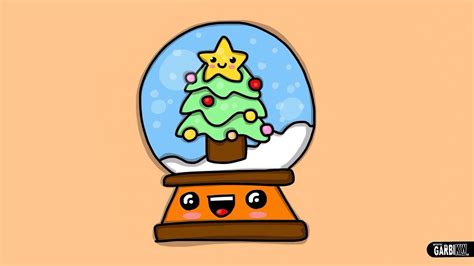 Cómo Dibujar Una Bola De Navidad Dibujos Navideños Estilo Kawaii By