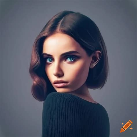 attractive woman with brown hair and a black sweater